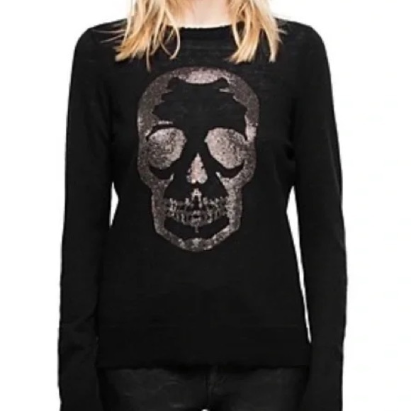 Zadig & Voltaire Miss Skull Cashmere Sweater black S - Picture 1 of 11